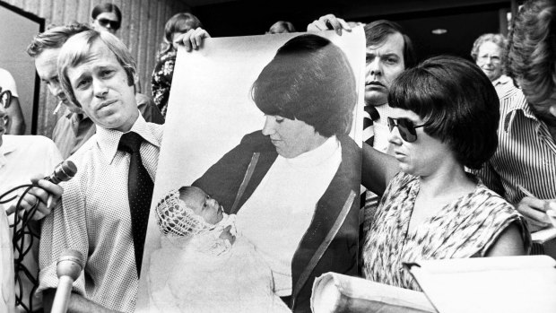 The disappearance of baby Azaria from a camping ground at the base of Uluru in 1980 forced Lindy and her husband, Michael (right), in front of the cameras for many years. 