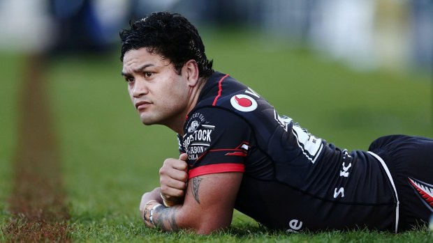 Devastated: Issac Luke of the Warriors looks dejected after the Warriors finals hopes evaporated.
