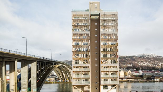 The 14-storey Treet building in Bergen, Norway, currently the world’s tallest wooden building.