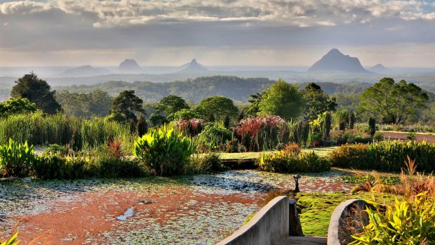 The panoramic views on offer from Maleny Botanic Gardens in the Sunshine Coast hinterland. 