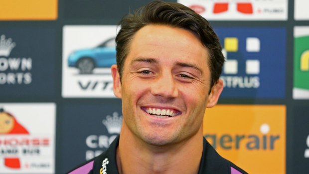 Field goal: Halfback Cooper Cronk helped seal the game for the Melbourne Storm against the New Zealand Warriors in Auckland.
