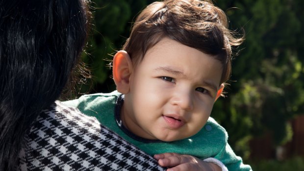 Samuel, 11 months, from Iran, is living in the community with his family in Sydney but might still be sent to Nauru.