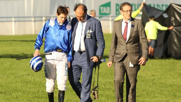 Sad scenes: Almoonqith was euthanised after breaking down and dislodging jockey James Doyle.