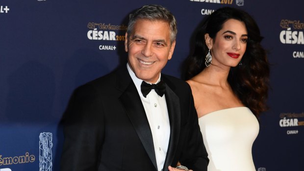 George Clooney and Amal Clooney at the Cesar Film Awards in February.