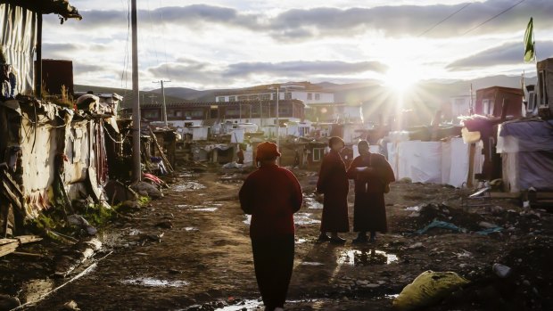 Sunset over the slum the nuns call home.