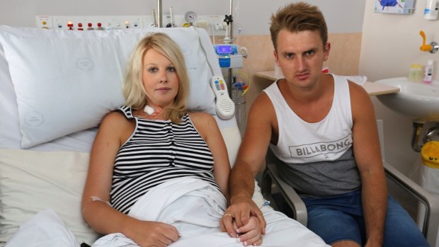 Food poisoning: Ashley and Caine Buchanan in Wollongong Hospital.