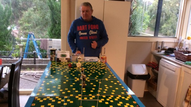The Greatest Board Game of All: Bob Farrell has perfected his rugby league board game.