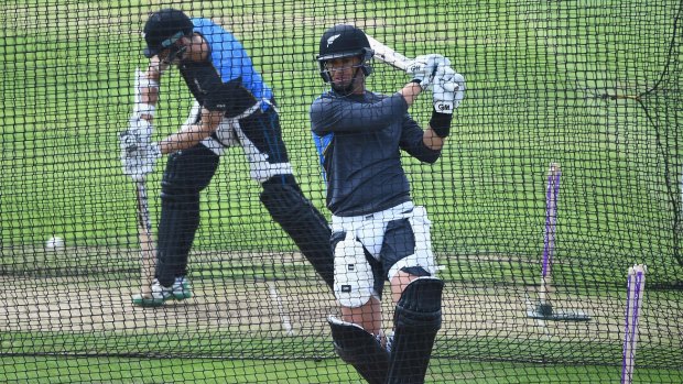 Painful: Ross Taylor was injured during a net session ... facing a leg spinner.