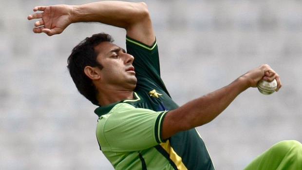 Suspect: Saeed Ajmal in action.