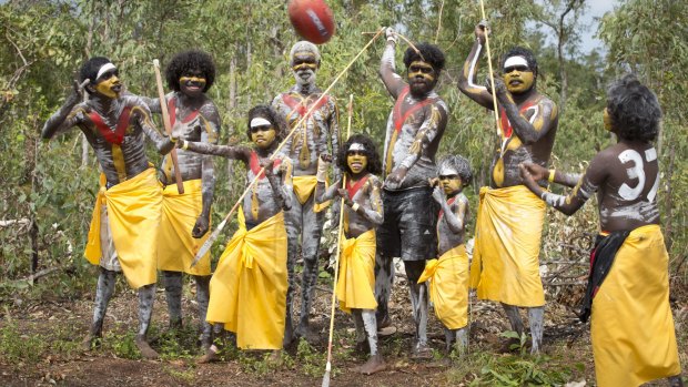 At the opening of the 17th annual Garma in north-east Arnhem Land  members of the Gumatj clan added a red V and the no.37 to their traditional paint in support of Adam Goodes.
