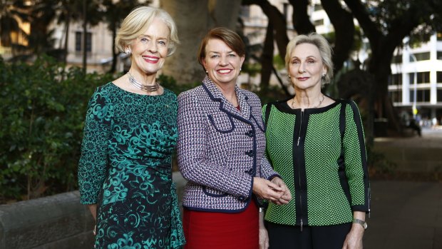 Quentin Bryce, Anna Bligh and Elizabeth Bryan in Sydney on May 3.