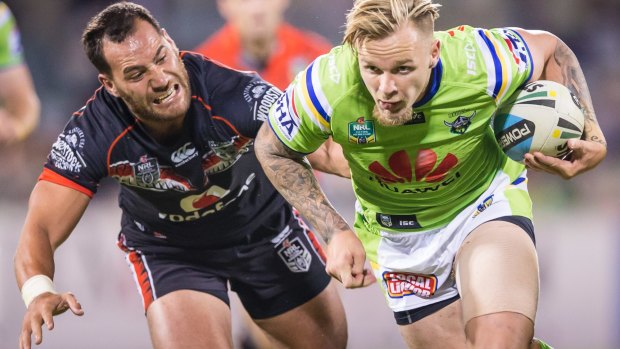 Running the show: Canberra's Blake Austin takes on his old team the Wests Tigers this week. 