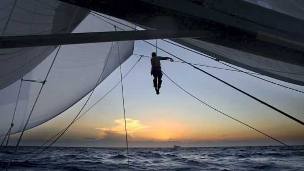 Tim Harrold onboard ASM Shockwave 5 in the 2008 Sydney to Hobart race.