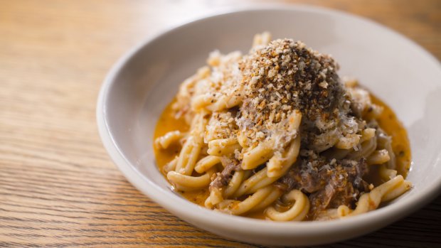 The slow-cooked lamb ragu pasta at Acre's Italian pop-up. 
