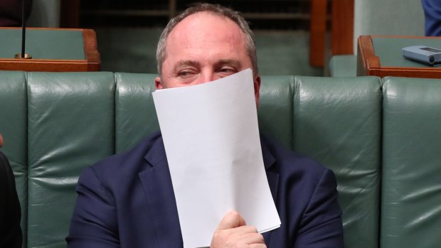 Deputy Prime Minister Barnaby Joyce during question time on Thursday.