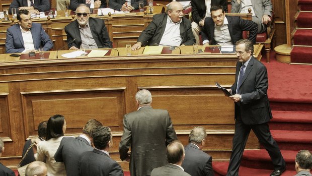Greece's parliament meets on Sunday to discuss the financial crisis.