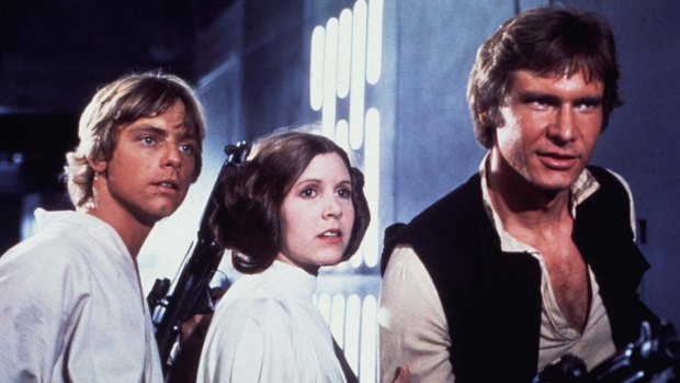 Luke, Leia and Han in 1977's original Star Wars: A New Hope.