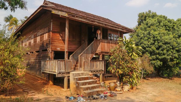 A teak stilt house.