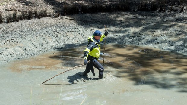 Police searched dams in Toolern Vale. 