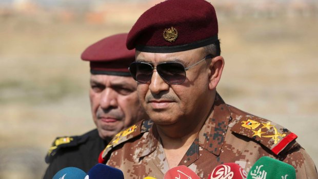 Commander of the Joint Military Operation Commander, Army Lieutenant General Talib Shaghati,  pictured in October, 2016, says his US-backed forces have secured the eastern half of Mosul. 