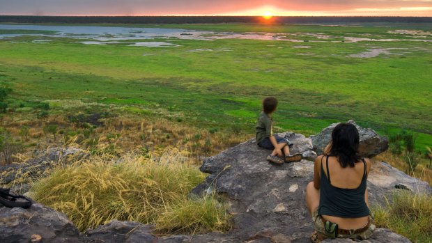 Sunset from Ubirr overlooking the Nardab floodplain in Kakadu National Park.