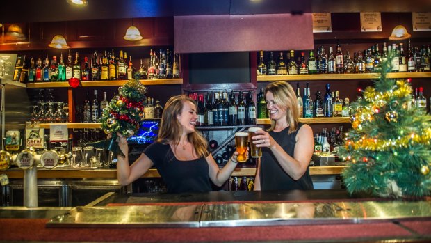 Barmaid Lydia Corcoran and manager Emma Wight are preparing for the biggest night of the year at the Kingston Hotel.