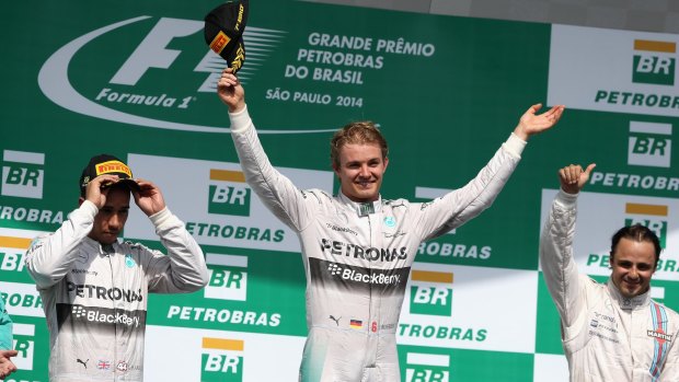 Lewis Hamilton, Nico Rosberg and Felipe Massa.