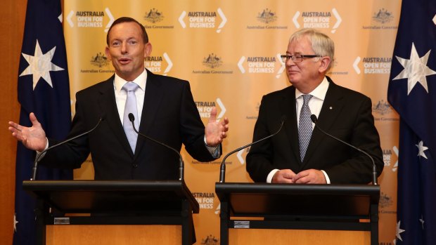 It was Tony Abbott who licensed Andrew Robb to get cracking on stalled bilateral trade talks in 2013.