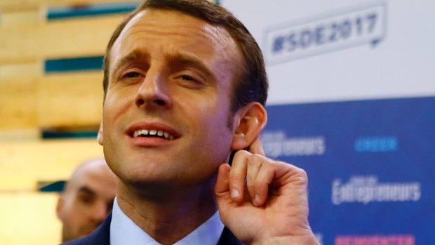 Presidential candidate Emmanuel Macron. 