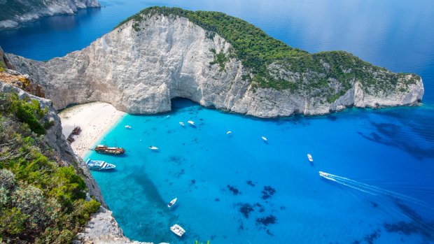 Navagio Bay is one of the most popular spots to visit on the Greek island of Zakynthos.