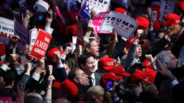 Supporters cheer for President-elect Donald Trump.