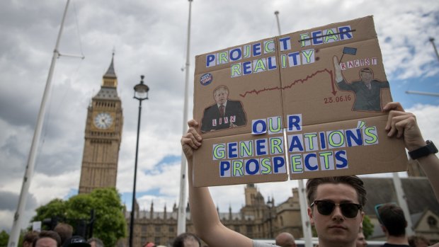 Protesters at Parliament Square on Saturday. 