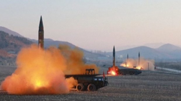 North Korea launches four missiles in an undisclosed location last week.