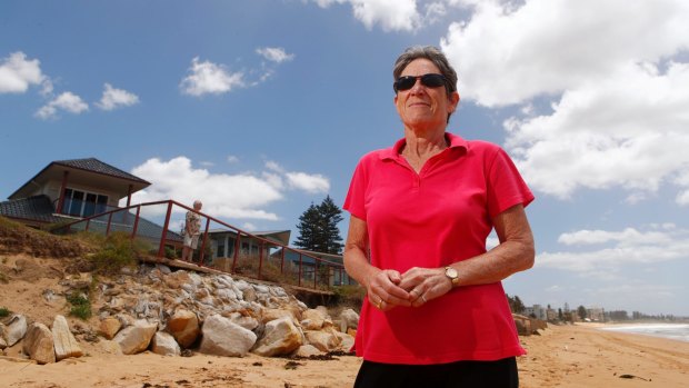 Deborah Hopkins blames the Northern Beaches Council for the delay in building a seawall to protect her Collaroy property, which was damaged in the June 2016 storms.