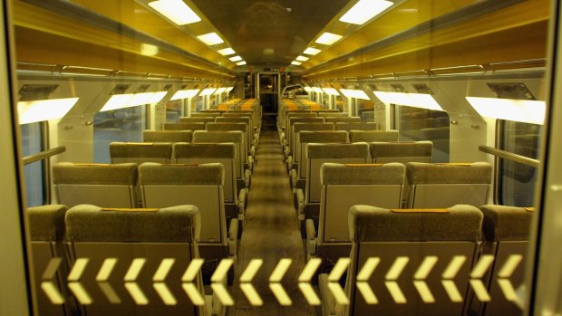 The interior of the Eurostar.