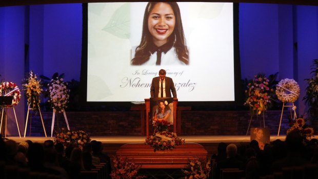 "My thoughts go out to all of you," Christophe Lemoine, France's consul-general in Los Angeles, said during funeral services for Paris attack victim Nohemi Gonzalez in Downey, California, on Friday.