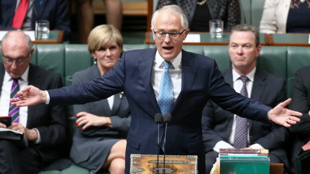 Prime Minister Malcolm Turnbull during Question Time at Parliament House in Canberra.