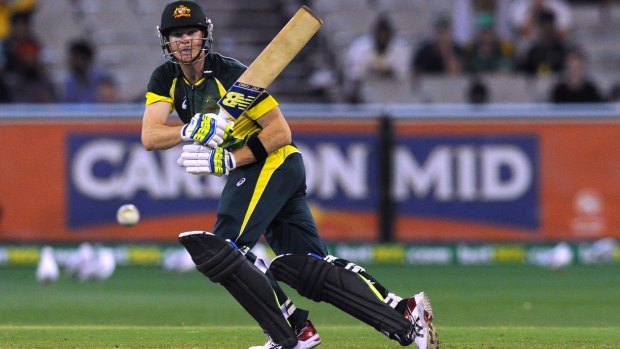 Unstoppable: Smith made a brilliant 104 from 112 balls.