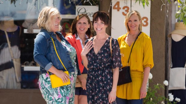 Bridget Everett, Molly Shannon, Katie Aselton and Toni Collette in <i>Fun Mom Dinner</i> by Australian director Alethea Jones, an official selection of the Premieres program at the 2017 Sundance Film Festival.