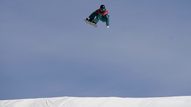 Australia's Jess Rich competes in the women's snowboard big air qualifiers.