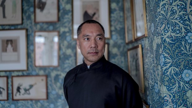 Guo Wengui at the prestigious Mark's Club in Mayfair, London. Interpol has issued a "red notice" seeking Mr Guo's arrest.