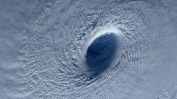 Another image of Typhoon Maysak taken by astronaut Samantha Cristoforetti from the International Space Station on Tuesday. The storm was upgraded on Tuesday to a super typhoon with winds of 260 kilometres per hour.