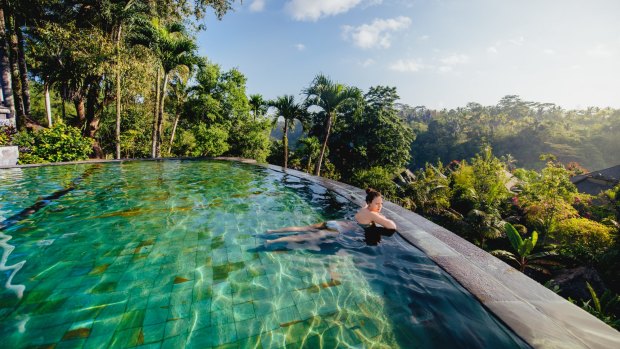 In Bali, you can take a dip surrounded by nature.