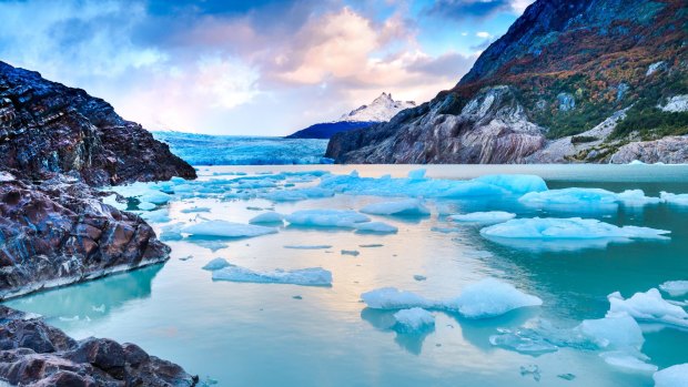 Grey Glacier is a glacier in the Southern Patagonian Ice Field on Cordillera del Paine.