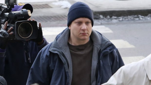 Facing murder charge ... Chicago police officer Jason Van Dyke arrives at court on Tuesday.