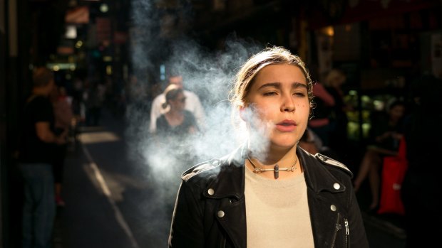 Peter Waters' favourite photo of the year is an image captured while he was photographing the play of light on cigarette smoke on a sunny day in Melbourne's Centre Place.