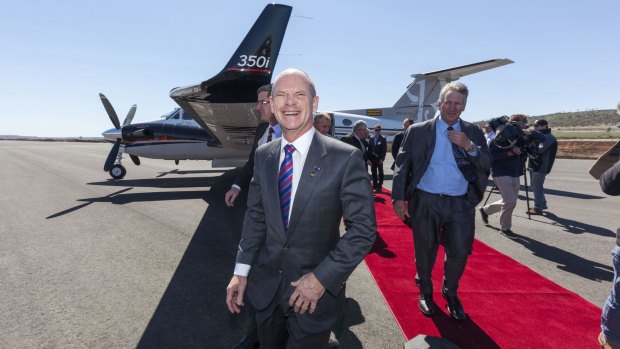 Queensland Premier Campbell Newman was welcomed by members of the Wagner family and other dignitaries at Brisbane West Wellcamp Airport in September.