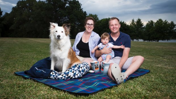 Kim and Torben Pedersen with their daughter Alexandra and dog Miles.
