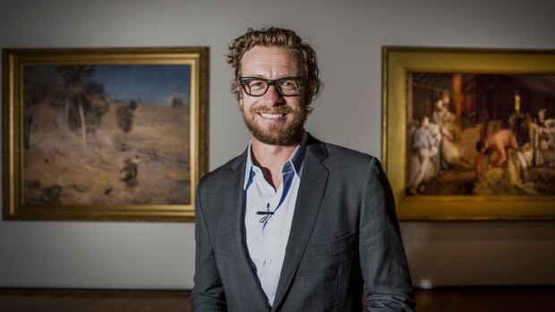 Actor Simon Baker at the The National Gallery of Australia's Tom Roberts exhibition.

The Canberra Times

Photo Jamila Toderas