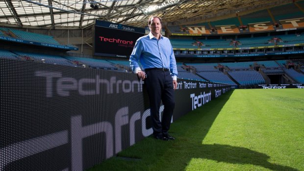Techfront Australia chief executive Neil Maxwell has LED signage at ANZ Stadium. 